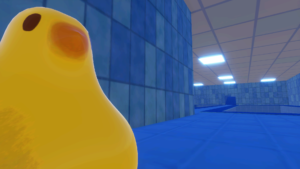 in a blue pool room made for the Pool Room Project