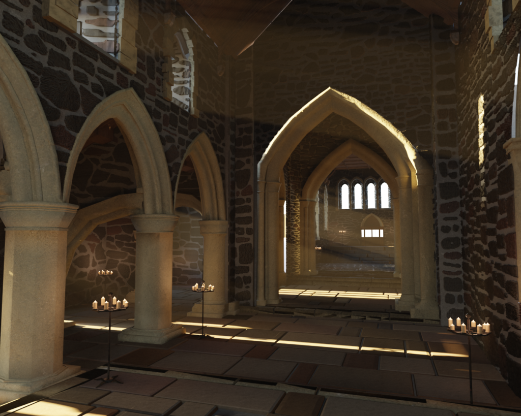 Interior of Abbey 3D Model