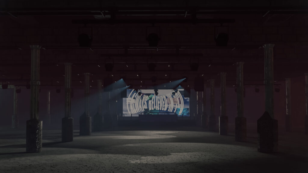 3D model of a club screen