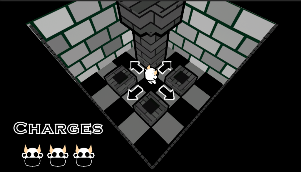 gameplay screenshot for Into the Minotaur's Maze that shows a cartoony maze, uposed to the vr players' more realistically designed scenes