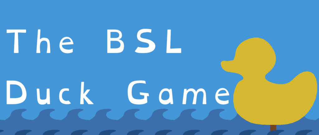 logo for BSL Duck Game, my Serious Game about learning bsl fingerspelling in a shooting game format
