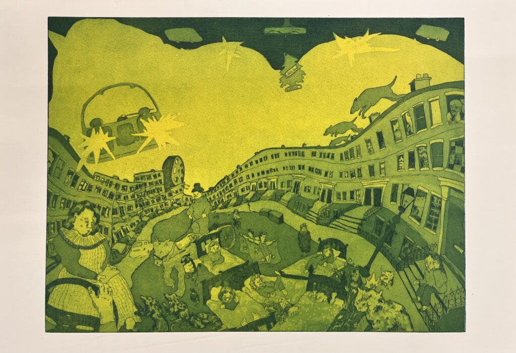 An etching on The History of West Prince's Street