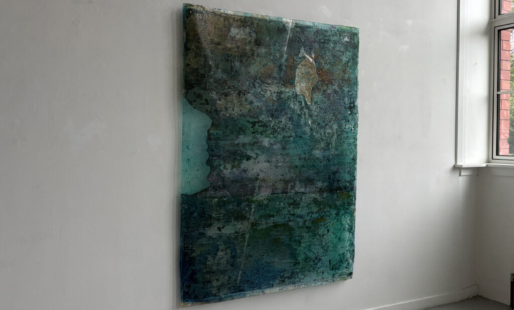 Blue Hour : Residue II, 2026, Acrylic on Vinyl, 160x120cm